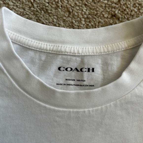 Coach White Tee with Black Logo M - Picture 5 of 5